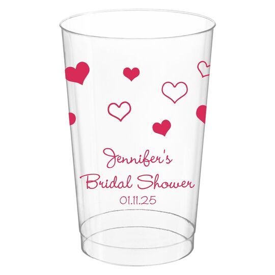 Pretty Hearts Galore Clear Plastic Cups